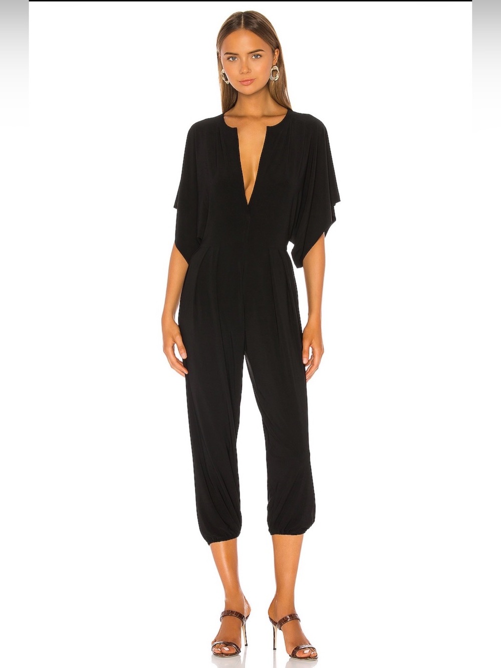 NWOT_Norma Kamali Rectangle Jog Jumpsuit Black Size L 40